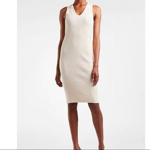 Express Midi Sleeveless Ribbed Midi Sweater Dress Sandshell